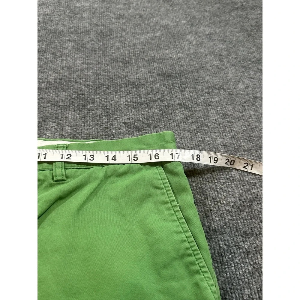 VTG Polo Ralph Lauren Green Chino Shorts Cotton Sz 34 Mens Golf Flat Front